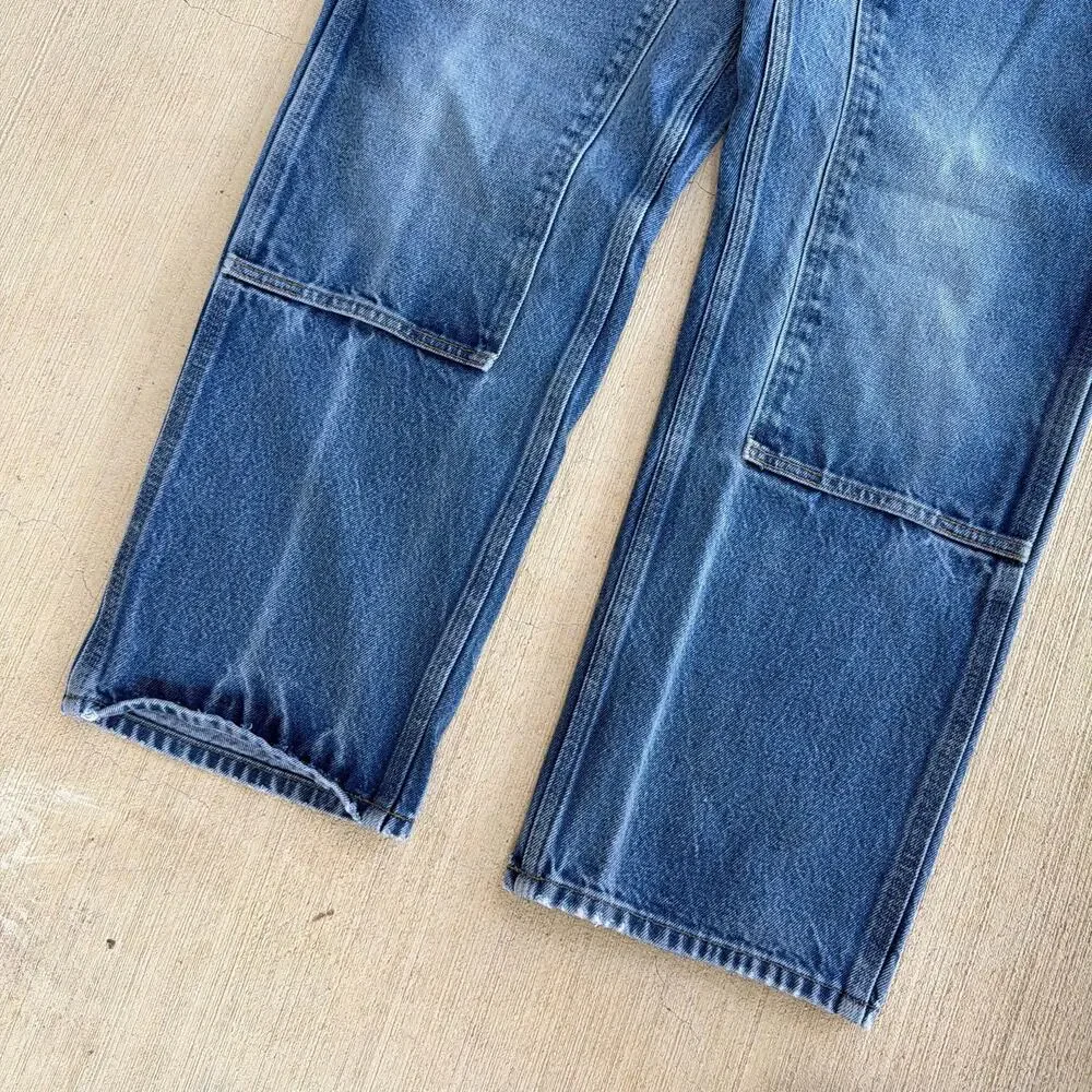 Carhartt denim blue jean double knee work wear carpenter pants